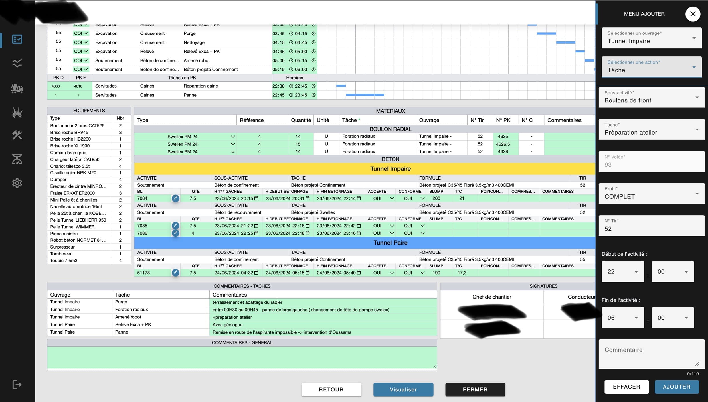 LEAN CONSTRUCT - modification d'un rapport de poste